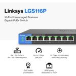 Switch Linksys 16 Puertos Gigabit Poe+