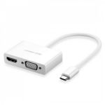 Adaptador Ugreen USB-C a Hdmi + Vga Blanco