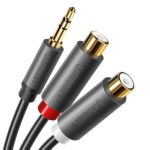 Cable Ugreen 3.5 Macho A 2 Rca Hembra 0.25m