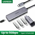 Hub Ugreen Usb-c Con 4 Puertos Usb 3.0 Aluminio